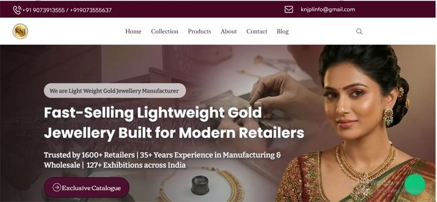 KNJ Jewellery website